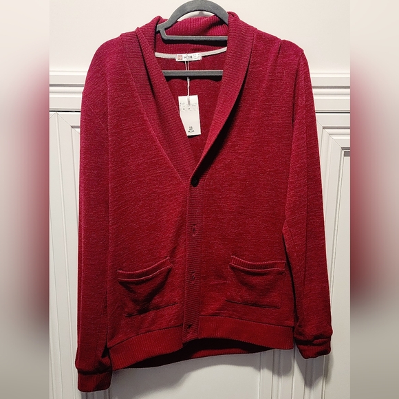 H2H Mens Casual Comfortable Fit Cardigan Sweater Shawl Collar  - Picture 2 of 5